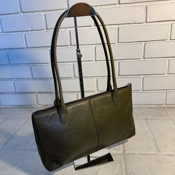 HOBO Handbags - Hobo International Vintage Slim Olive Green Leather Shoulder Bag